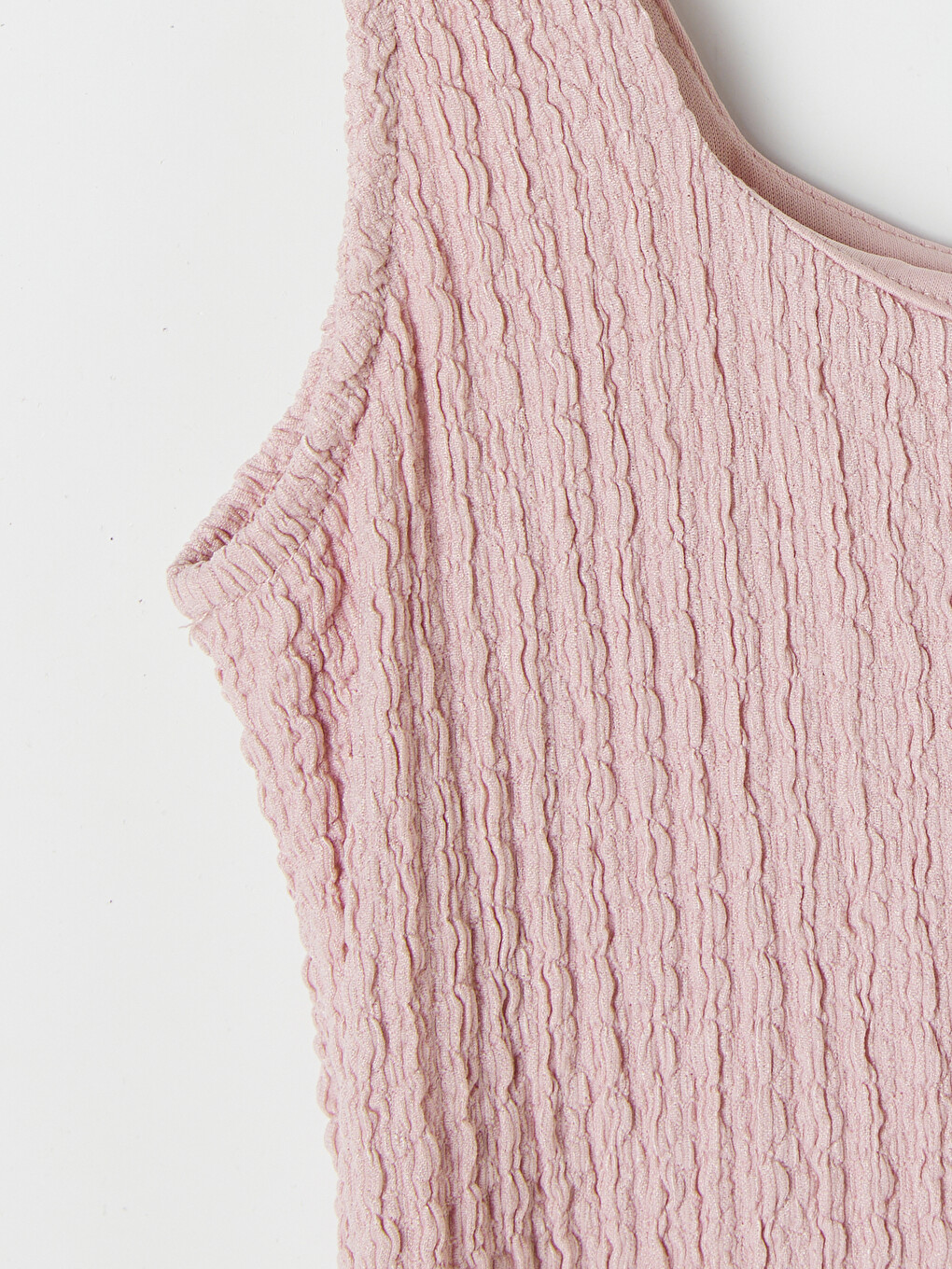 Pembe Kare Yaka Dokulu Bodycon Elbise-1
