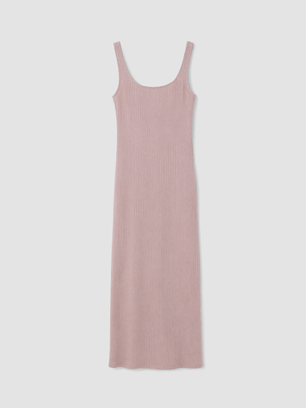 Pembe Kare Yaka Dokulu Bodycon Elbise-2