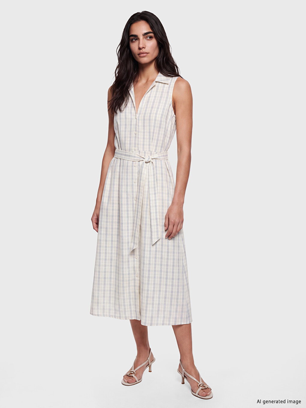 Plaid Sash Shirt Dress