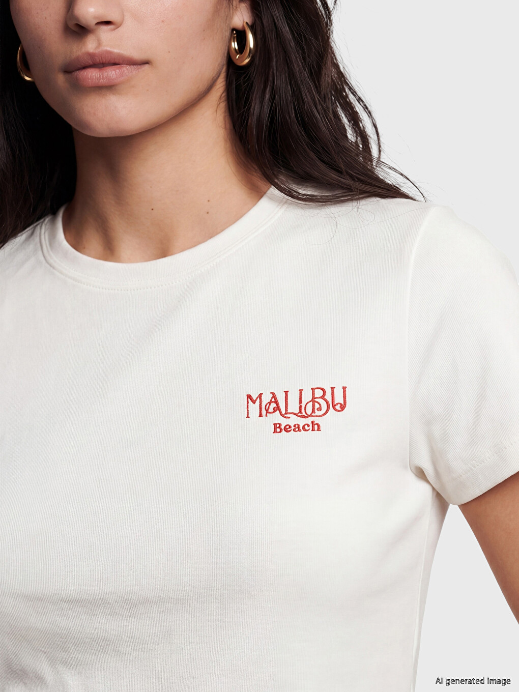 Crew Neck Malibu Printed Women's T-Shirt-2