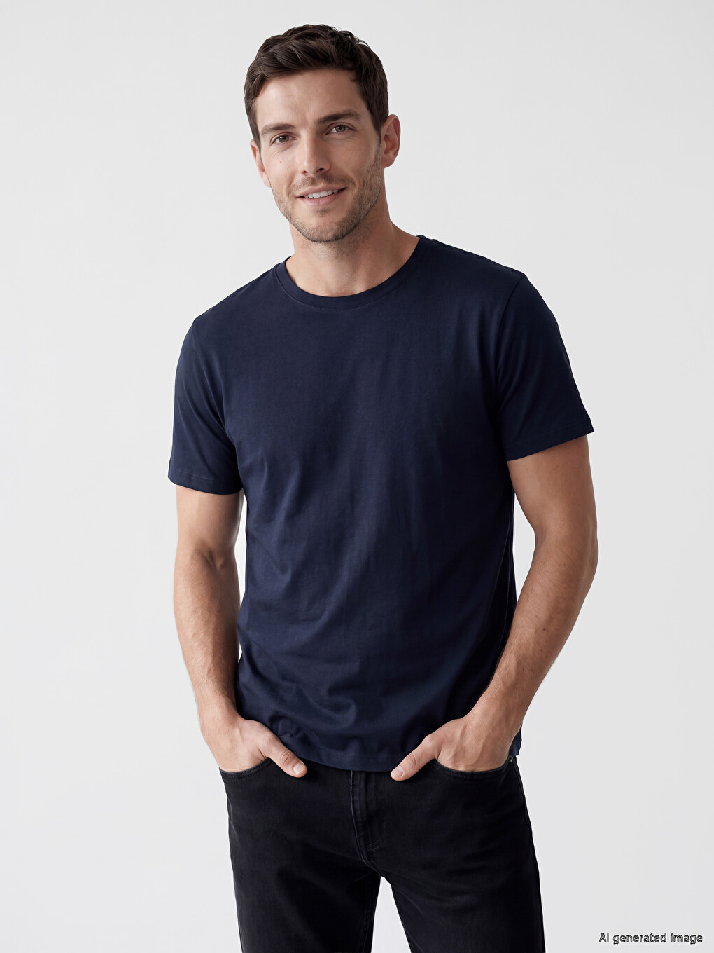 Regular Fit Basic muška majica od 100% pamuka, pakovanje od 3 komada-1