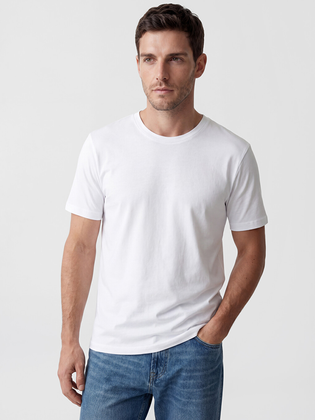 Regular Fit 100% Cotton Basic Men's T-Shirt 3-Pack