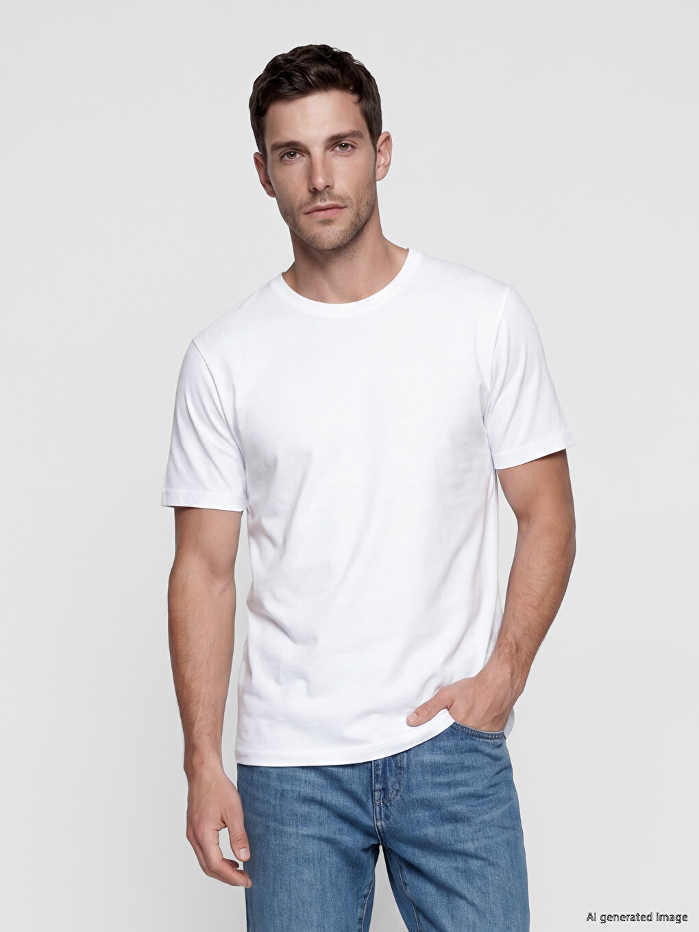 Regular Fit %100 Cotton Basic Men's T-Shirt 3-pack-4