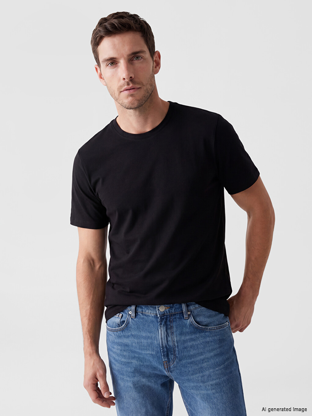 Regular Fit %100 Cotton Basic Men's T-Shirt 3-pack-5