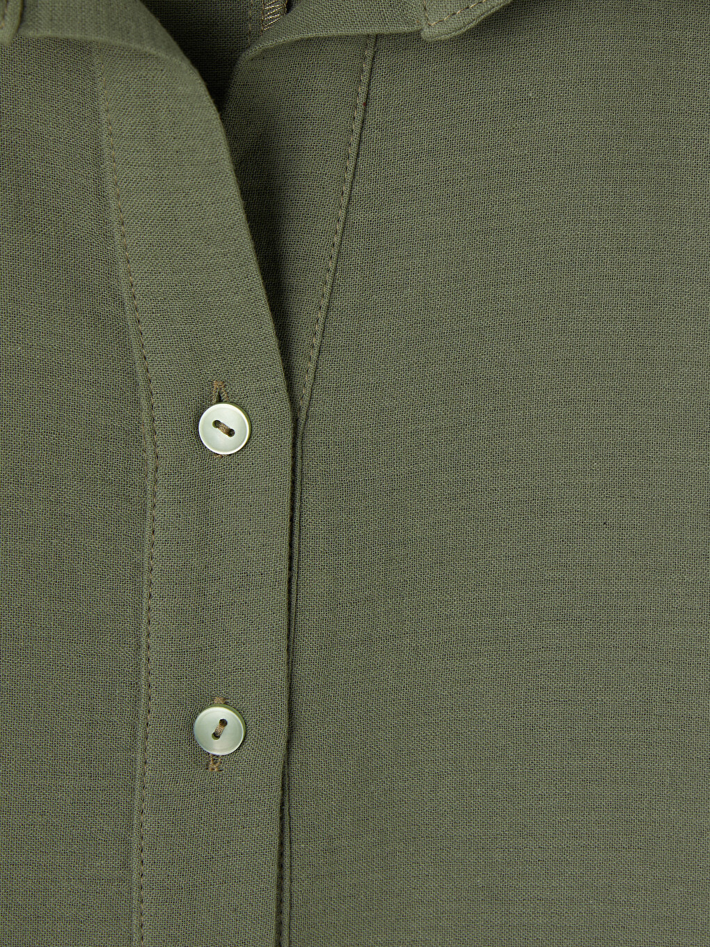 Haki Polo Yaka Elbise-5