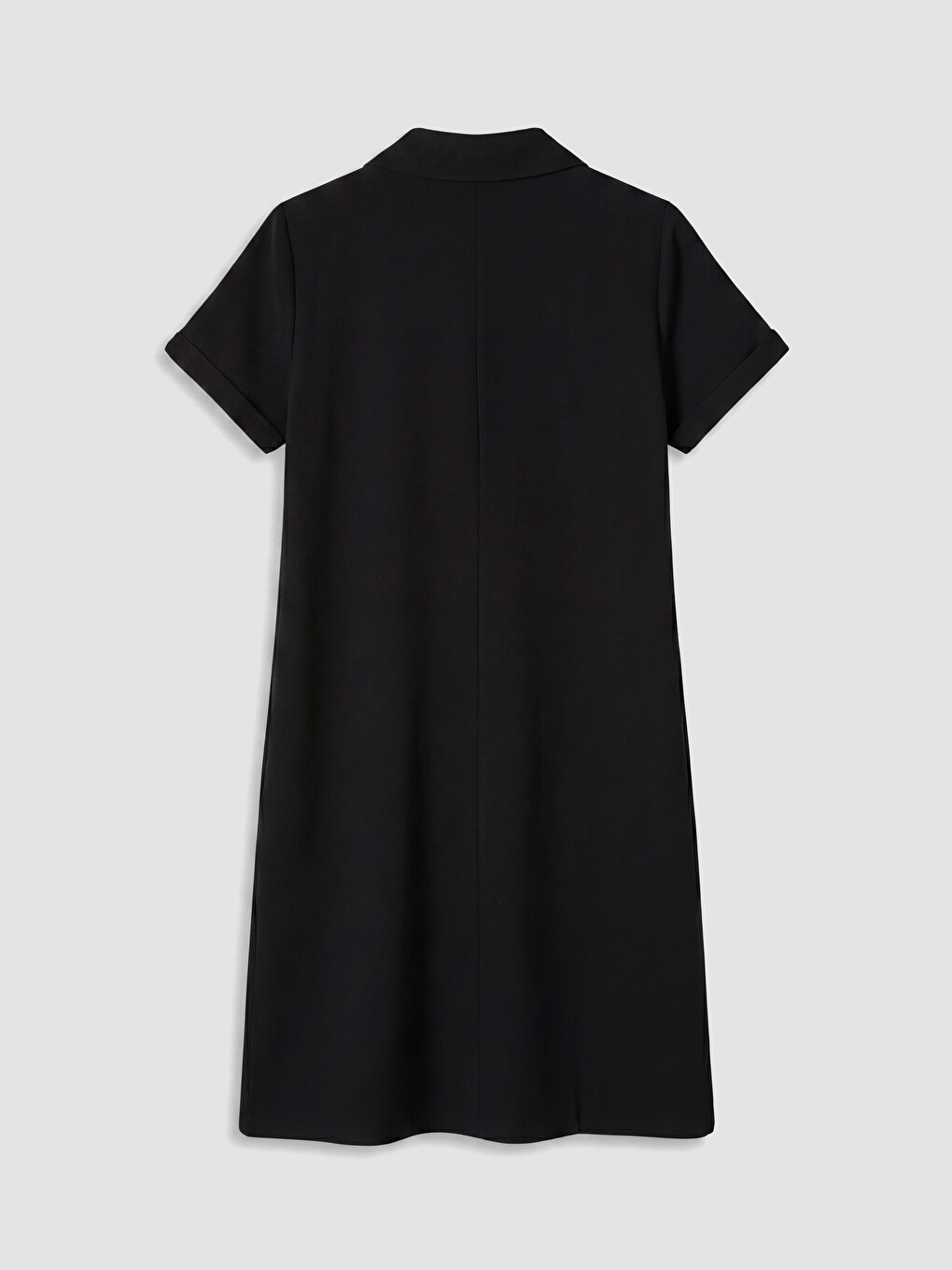 Siyah Polo Yaka Elbise-6