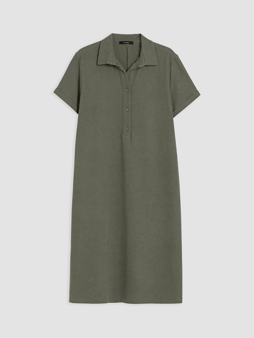 Collared Neck Plus Size 100% Cotton Dress-6