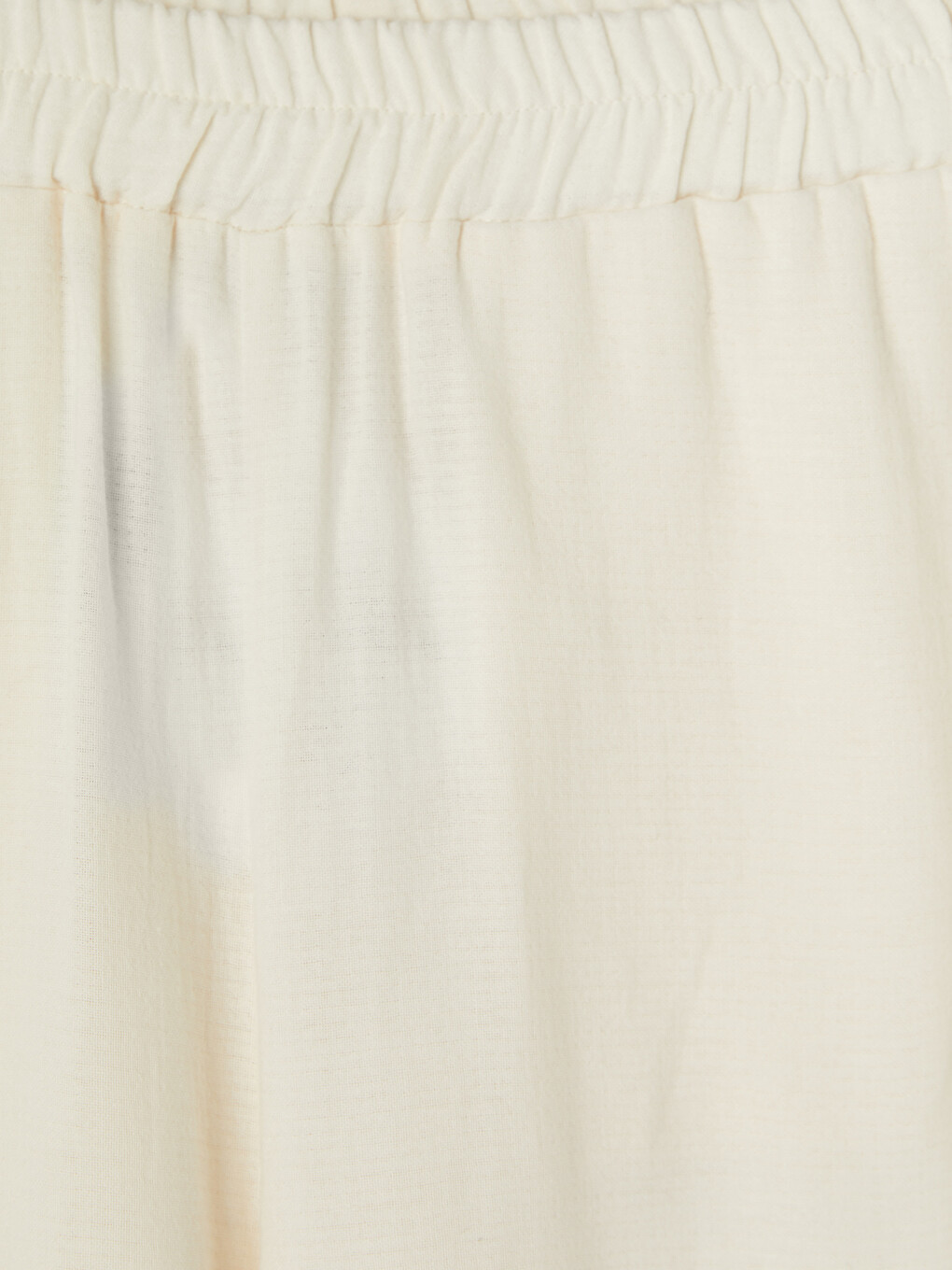 Ekru Beli Lastikli Kadın Pantolon-2