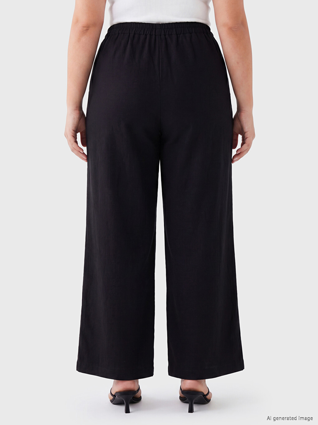 Beli Lastikli Kadın Pantolon-7
