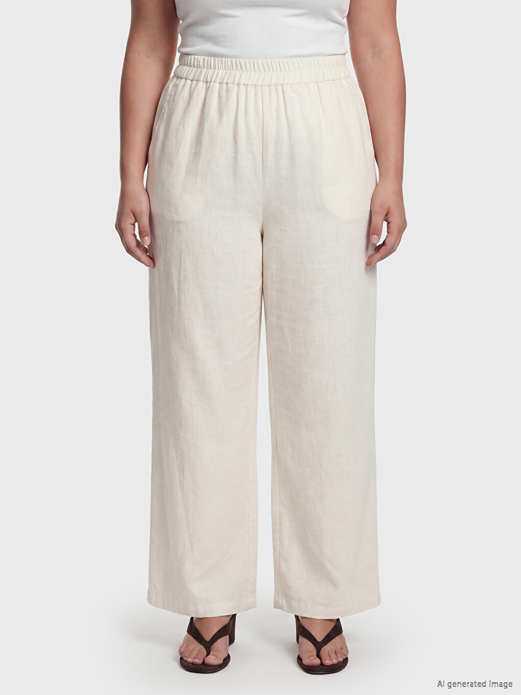 Ženske Pantalone Elastičnog Struka-5