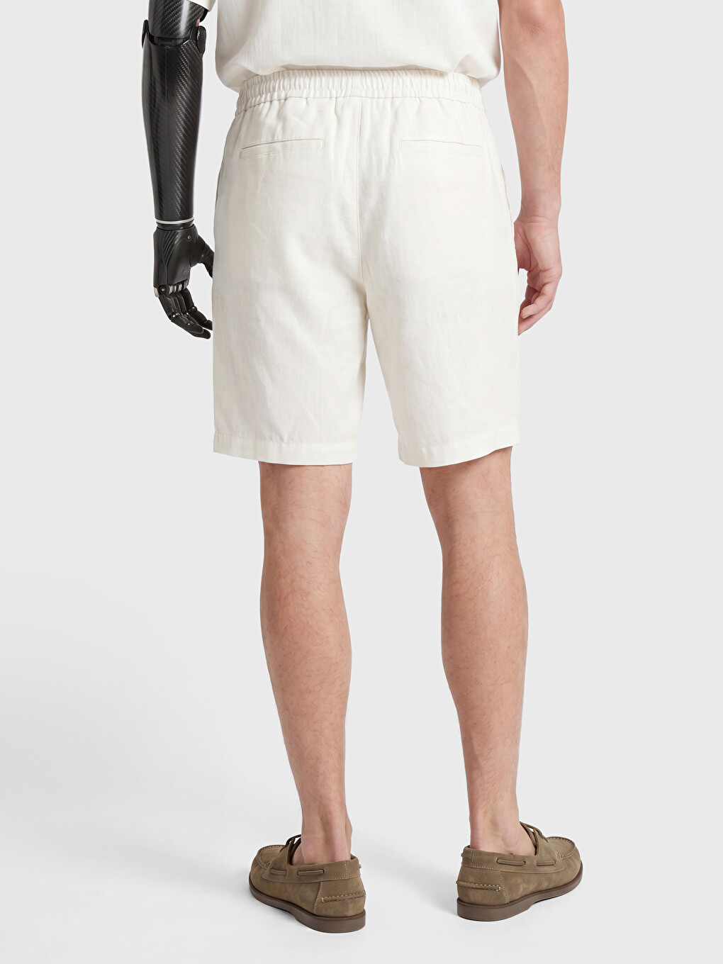 Regular Fit Linen Blend Men's Shorts-3