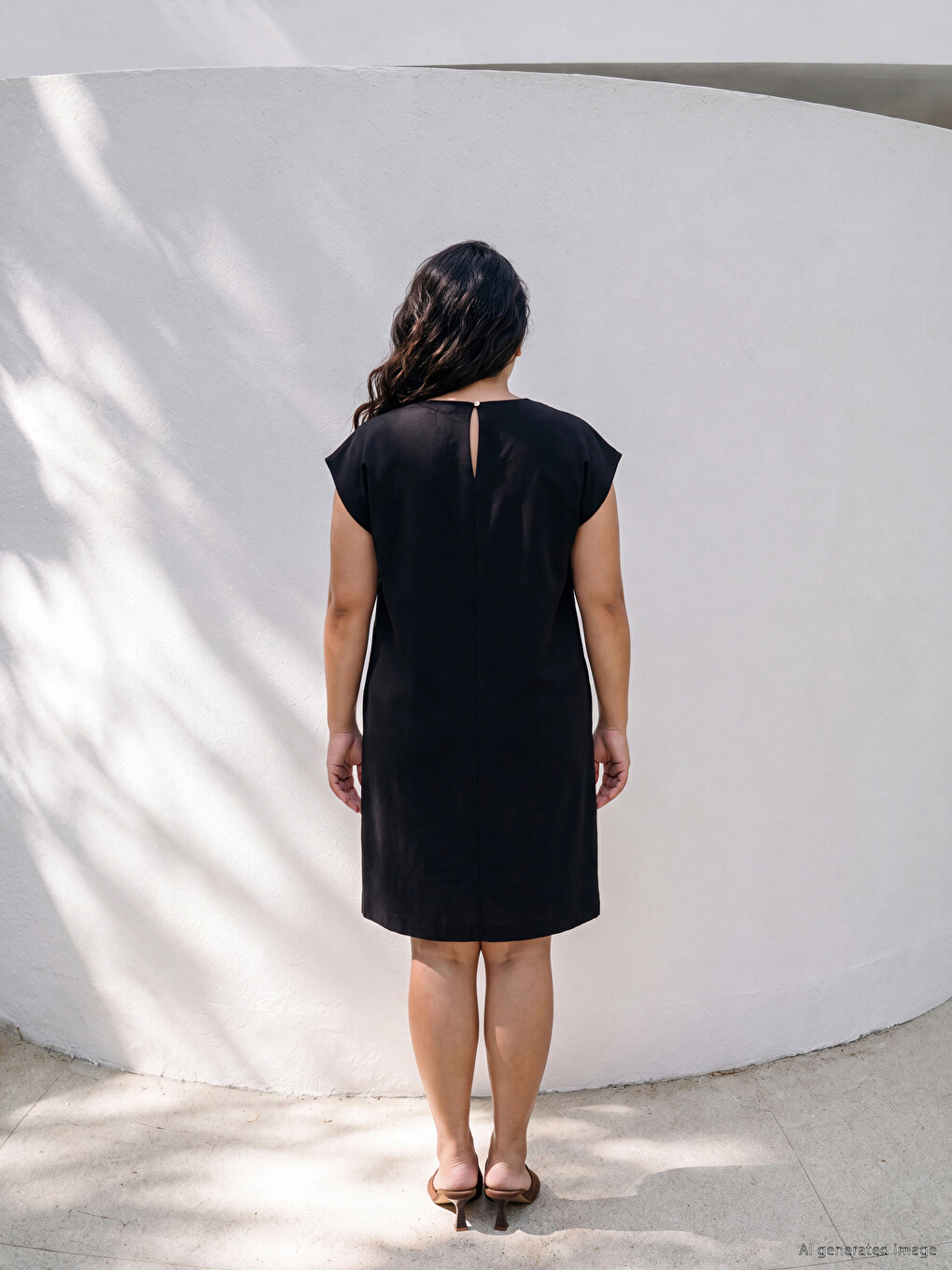 Crew Neck Linen Blend Mini Dress-5