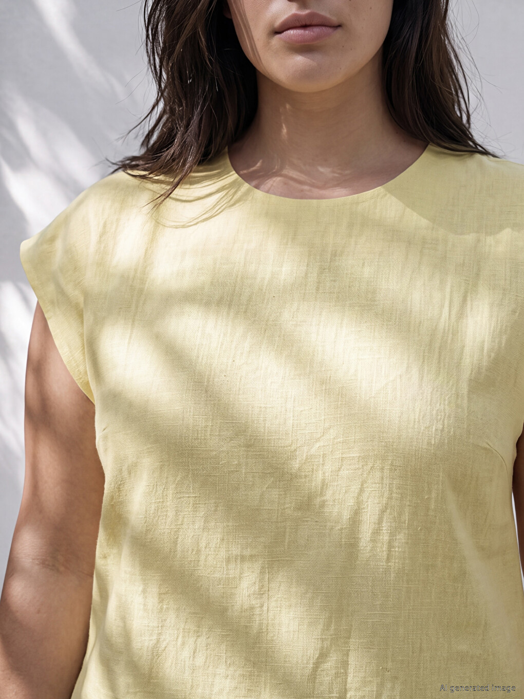 Crew Neck Linen Blend Mini Dress-7