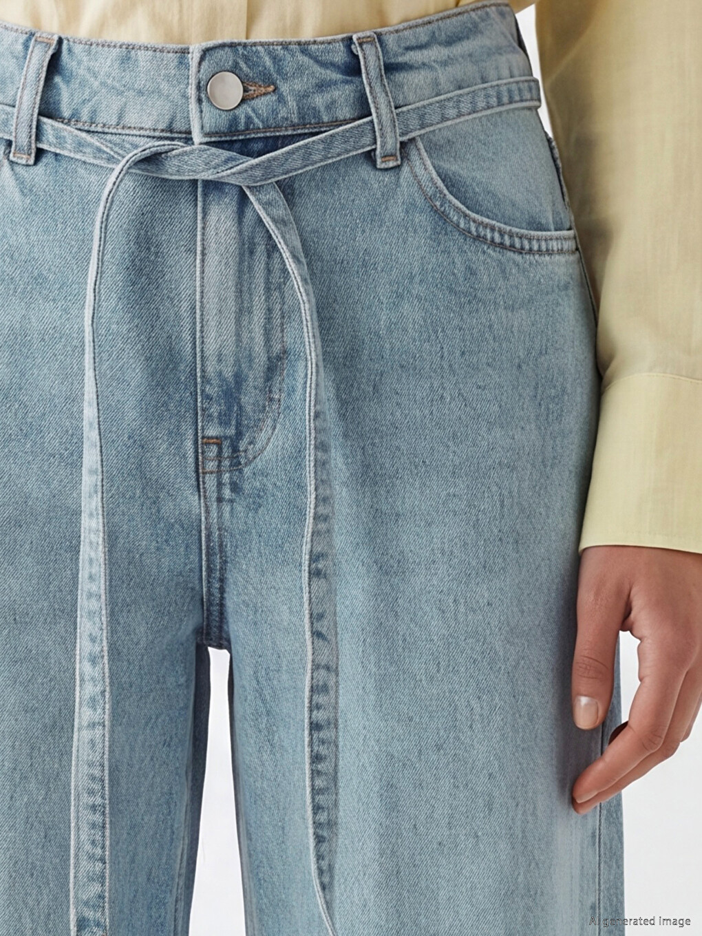 High Waisted Wideleg Women's Jeans-2