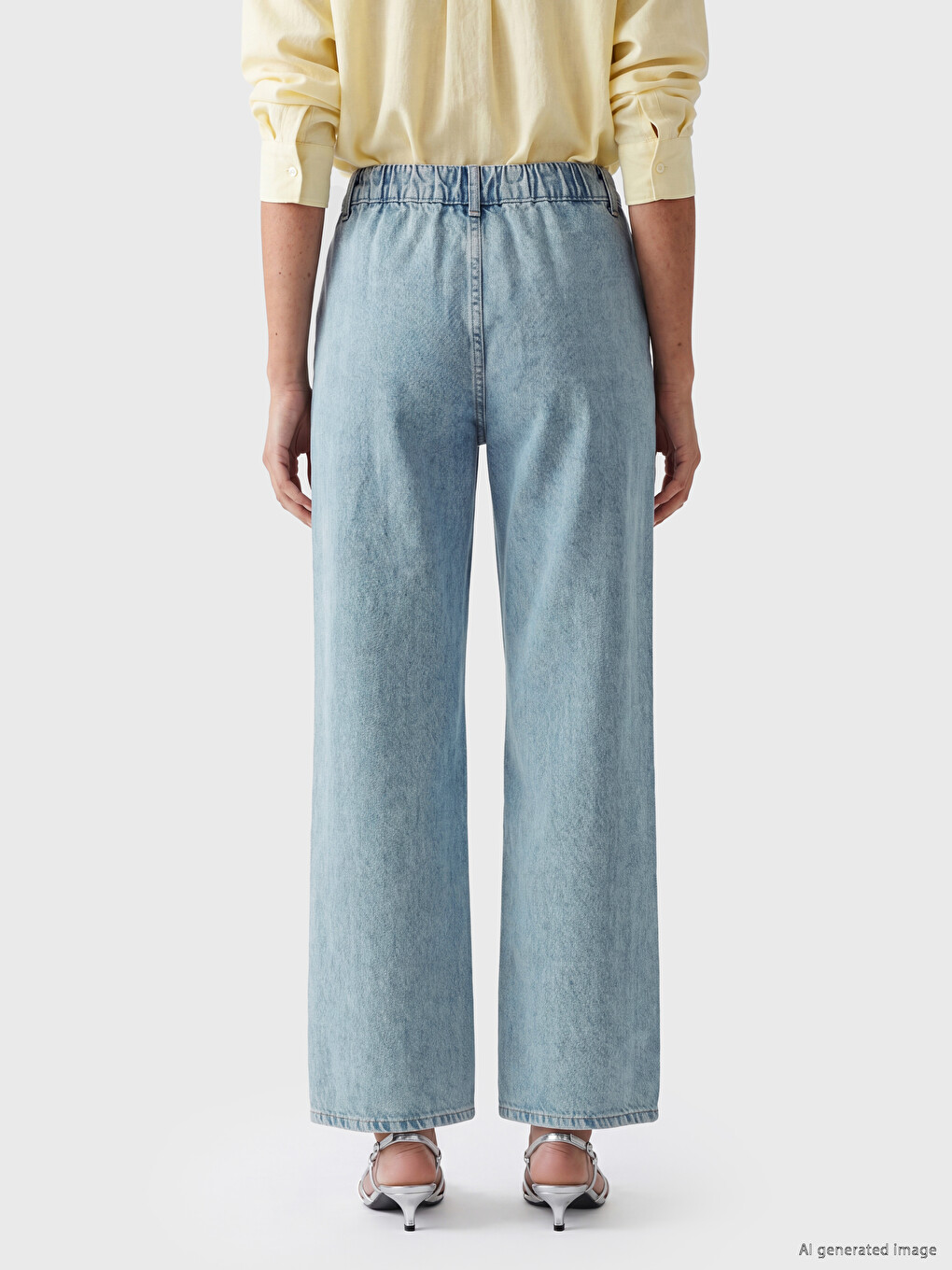 High Waisted Wideleg Women's Jeans-3