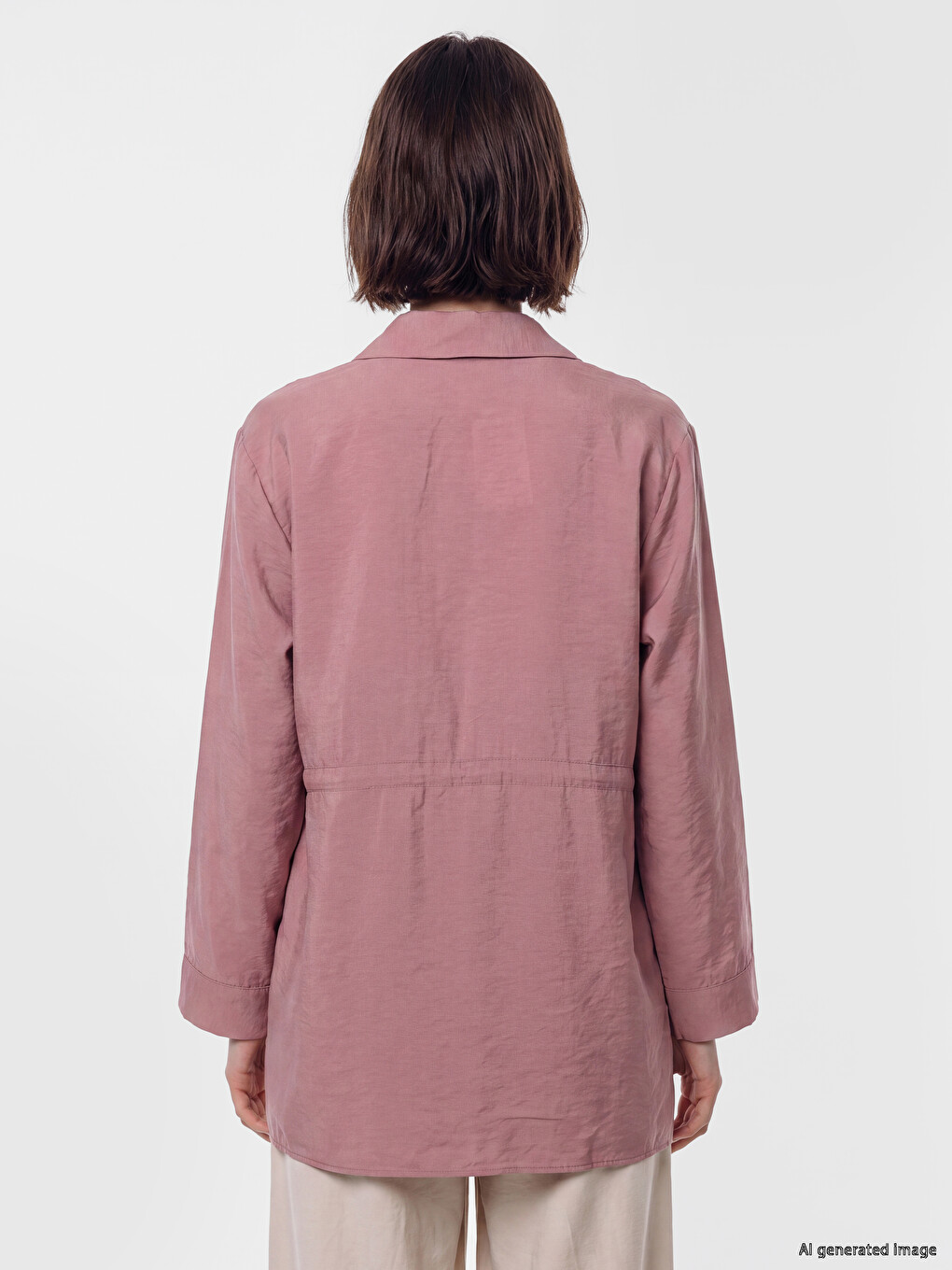 Bordo Modal Karışımlı Kadın Gömlek Tunik-3