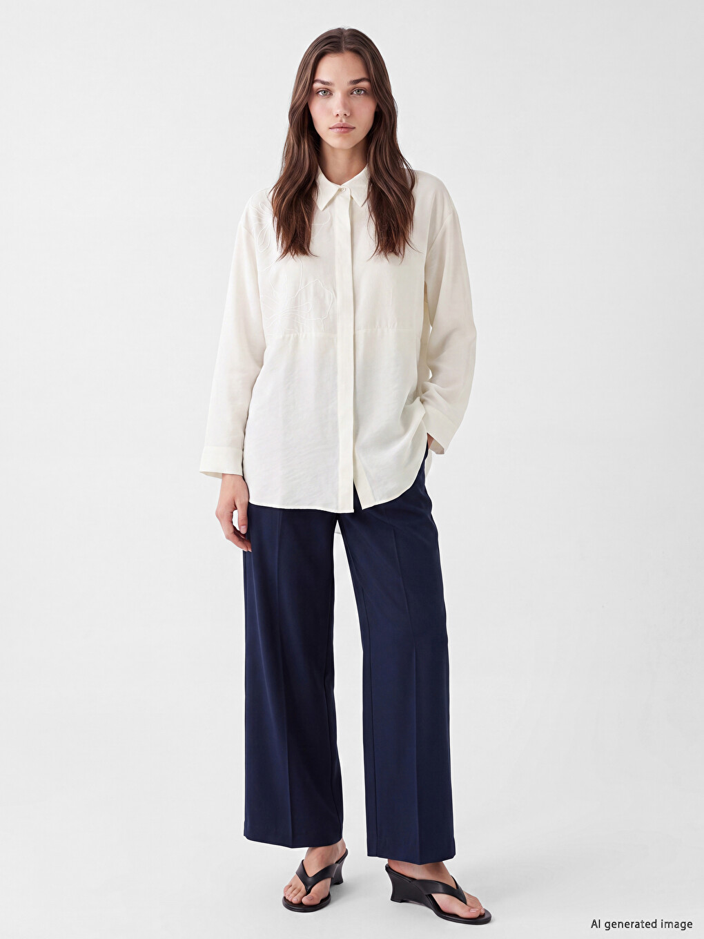 Embroidered Modal Blend Women's Shirt Tunic-1