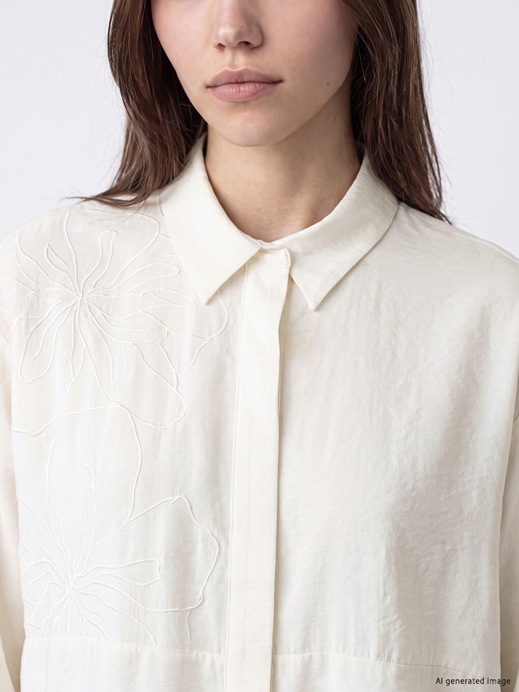Embroidered Modal Blend Women's Shirt Tunic-2