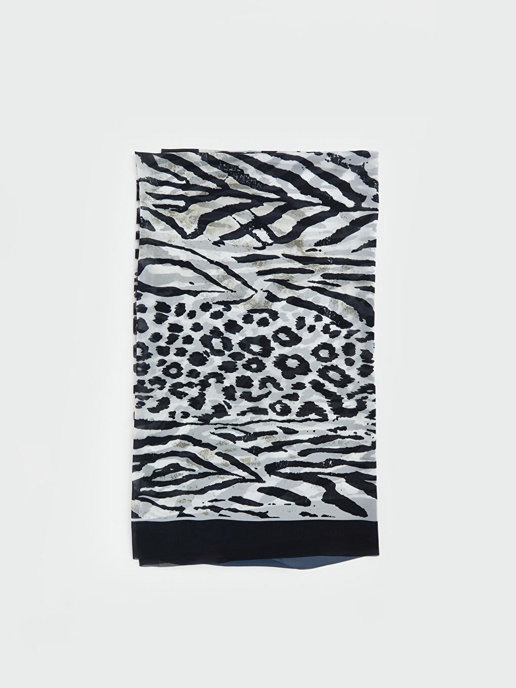 Siyah Zebra Desenli Kadın Pareo-1