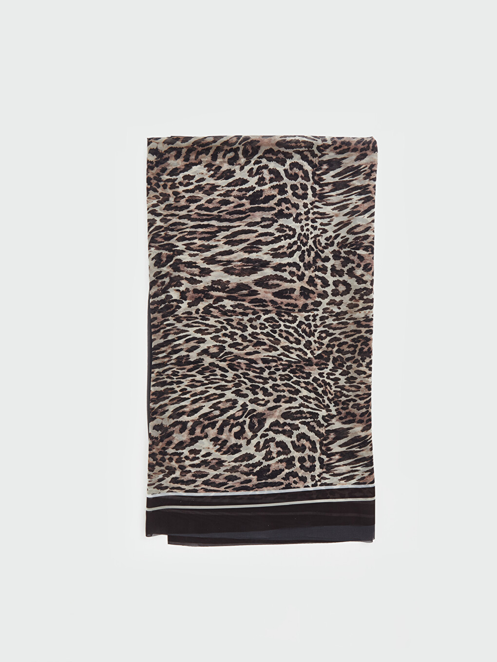 Kahverengi Leopar Desenli Kadın Pareo-1