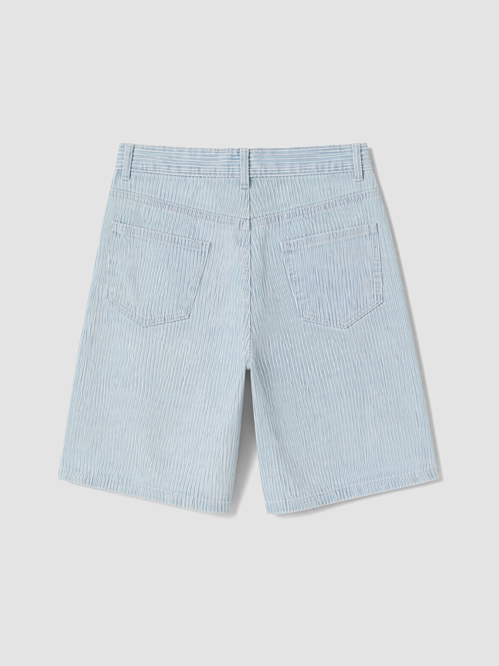 İndigo Çizgili Erkek Çocuk Jean Şortolon-3
