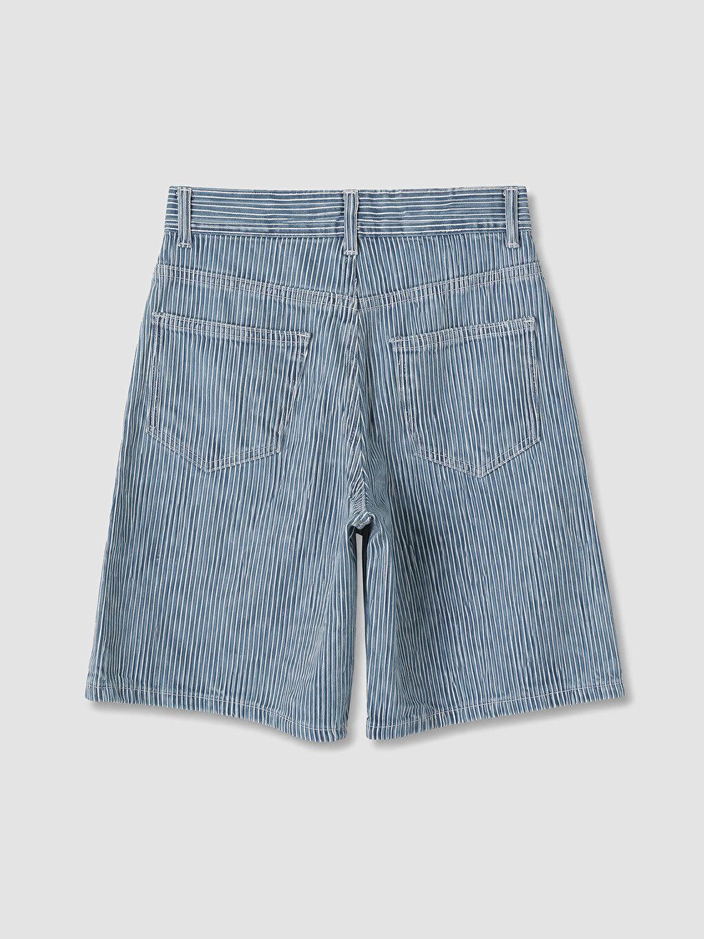 İndigo Regular Fit Çizgili Erkek Çocuk Jean Şortolon-3
