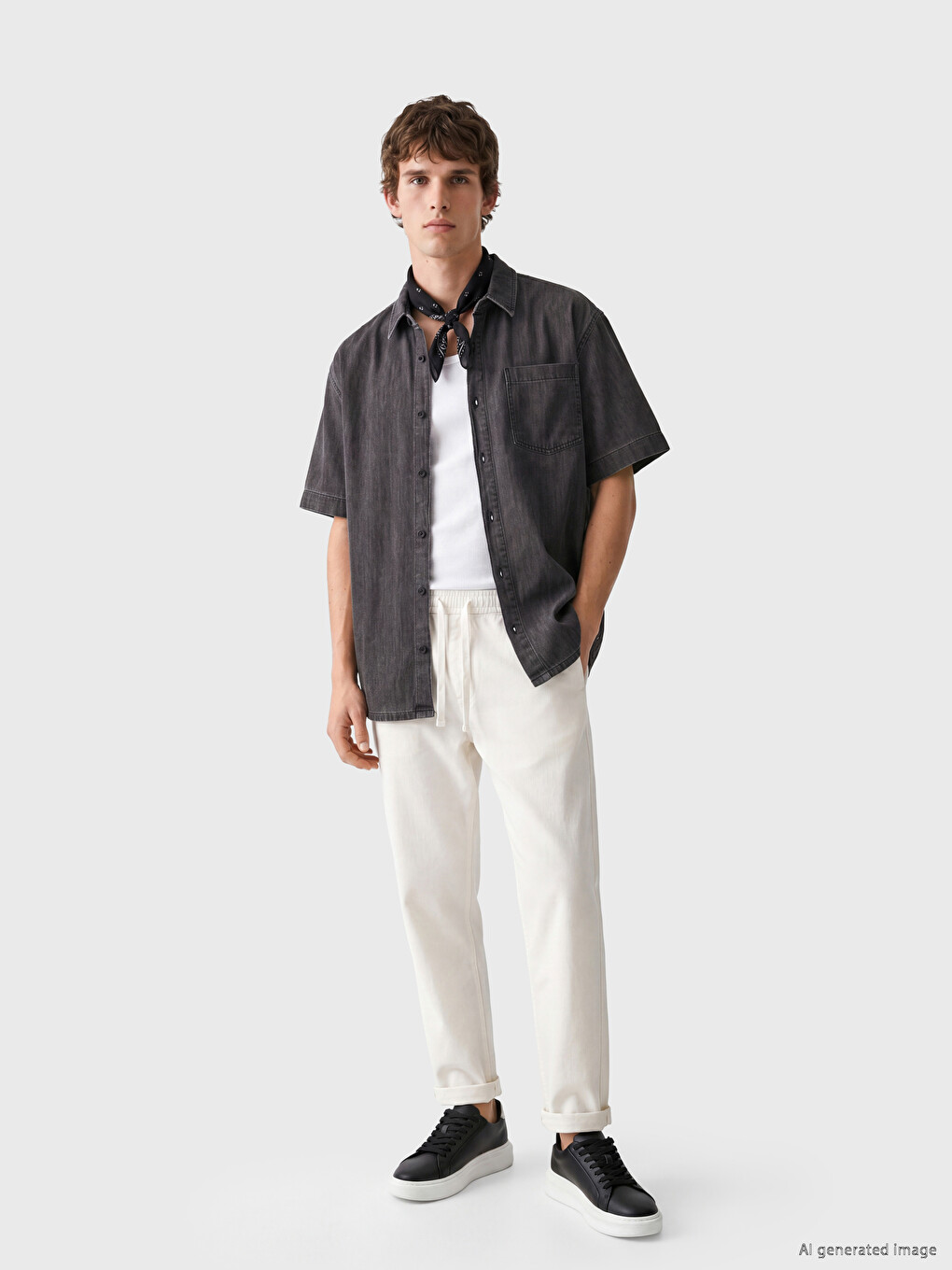 Regular Fit Men's Jean Shirt-1