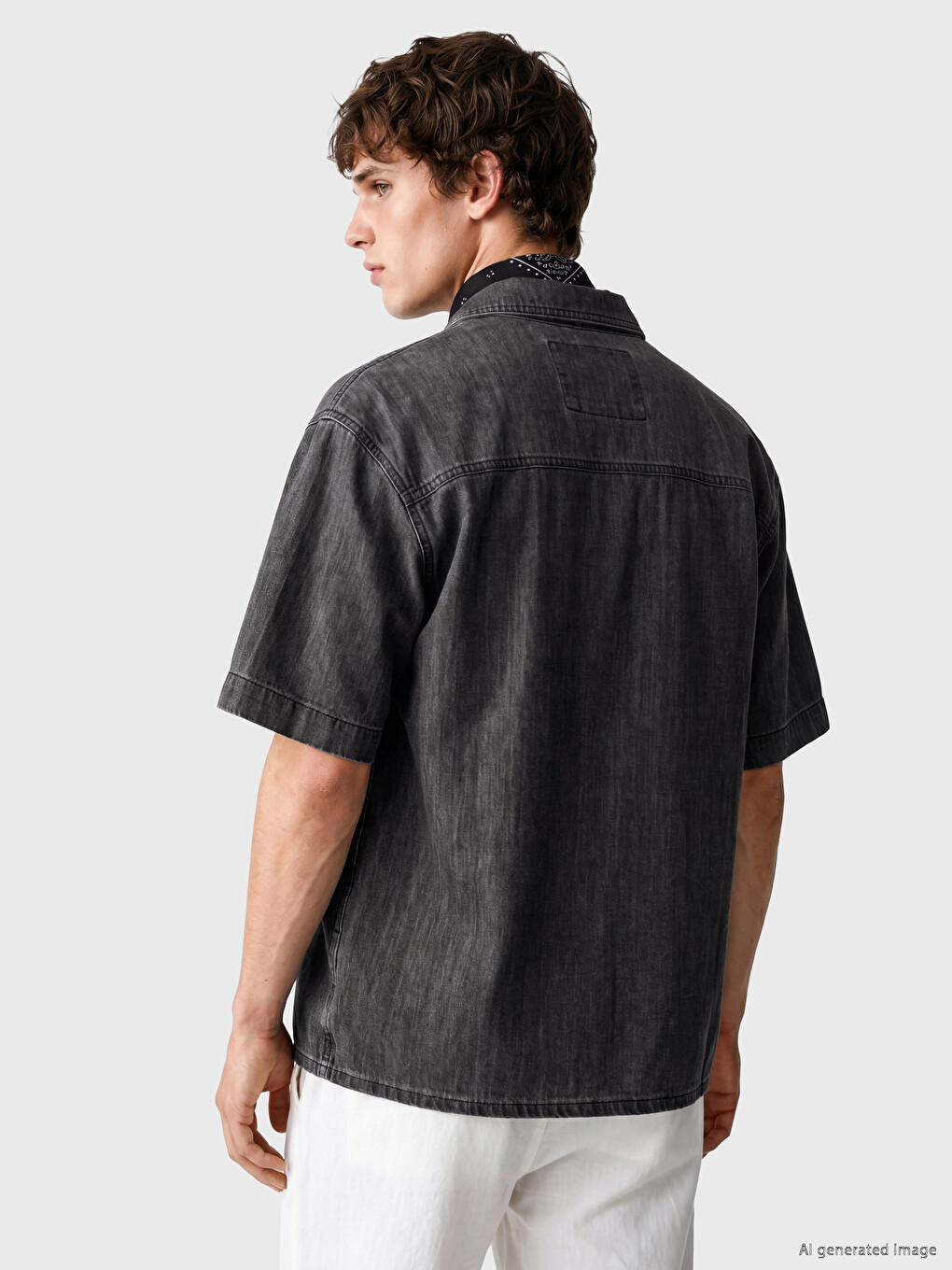 Regular Fit Men's Jean Shirt-2