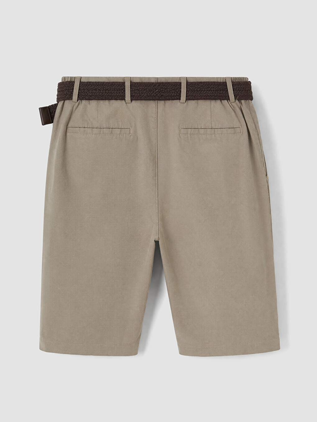 Haki Regular Fit Kemerli Erkek Şort-6