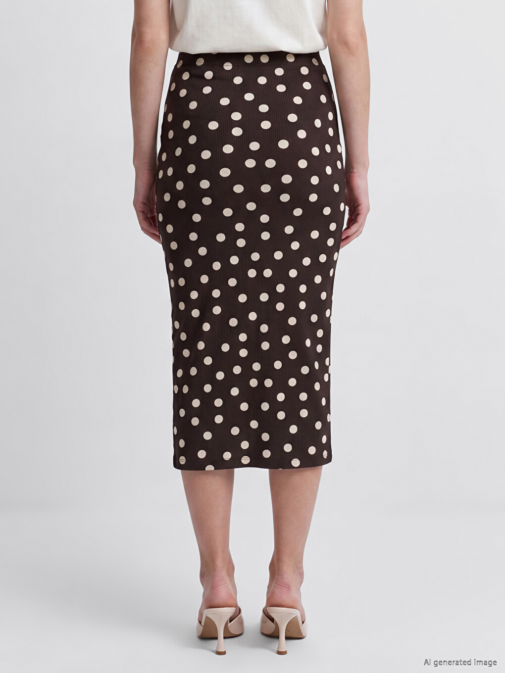 Jupe Fendue Froncée À Taille Élastique-3