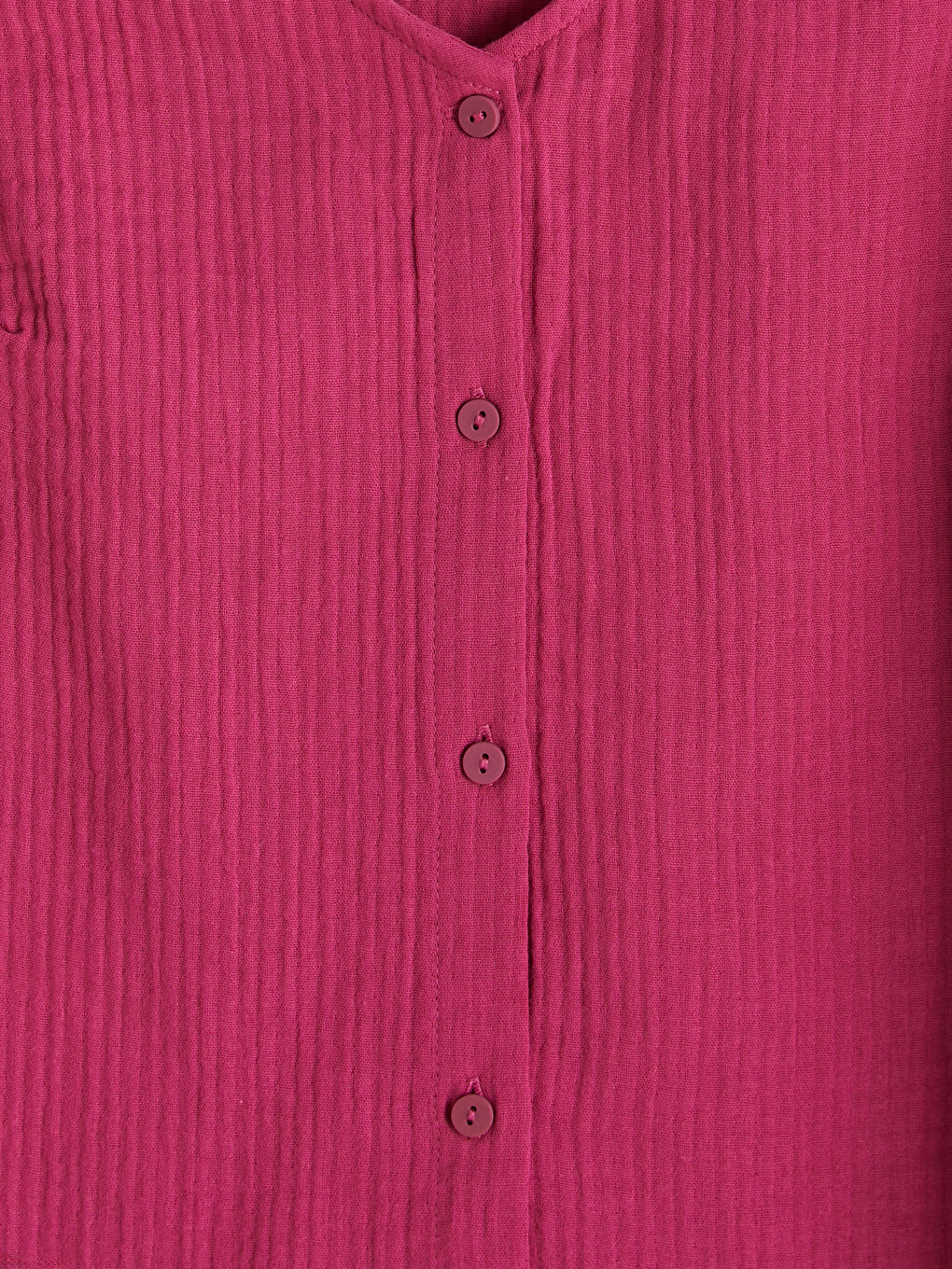 Fuşya V Yaka Fitilli Bluz-2