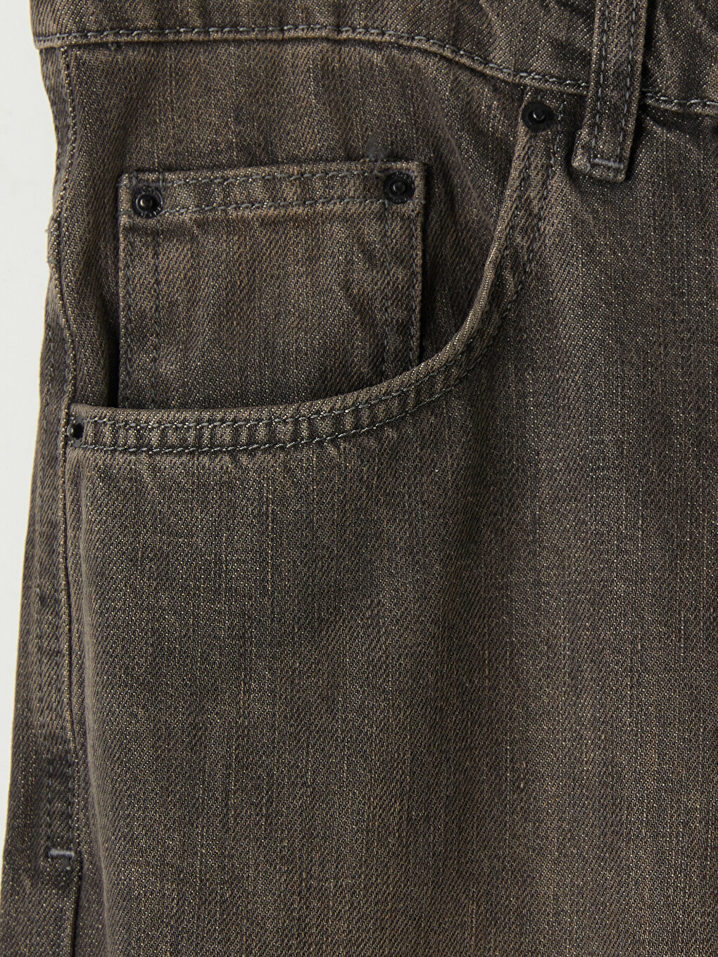 Kahverengi Loose Fit Erkek Jean Pantolon-4