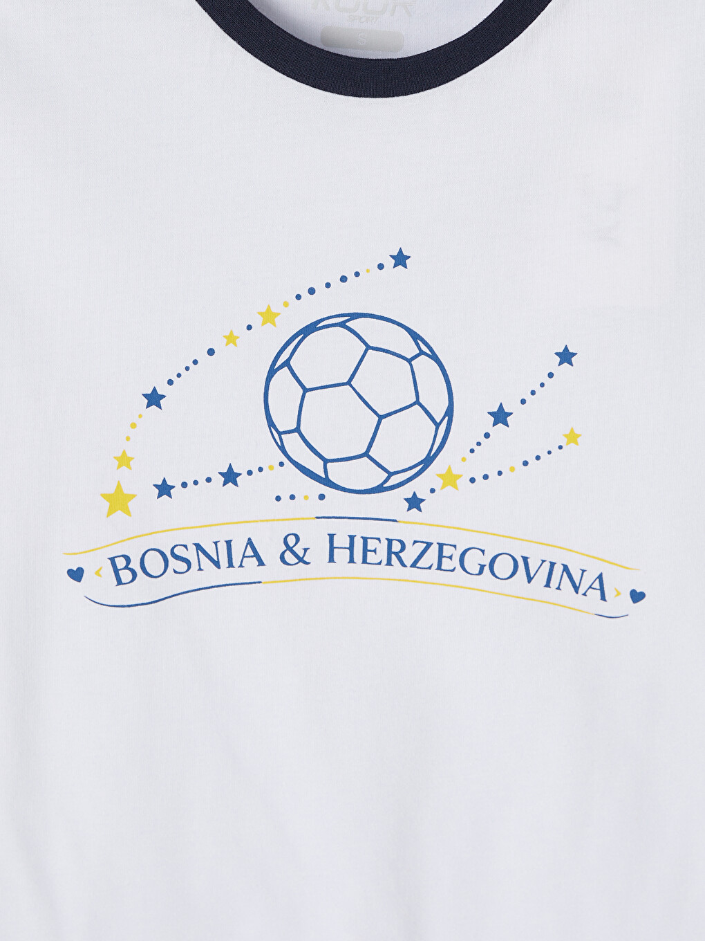 Beyaz Bosna Hersek Baskılı %100 Pamuklu Kadın Spor Tişört-5