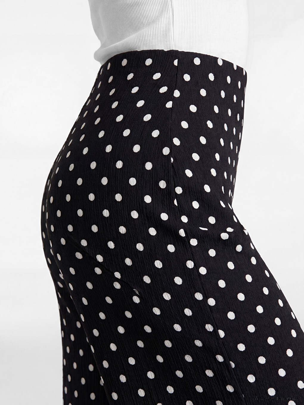 Elastic Waist Polka Dot Women's Trousers-2