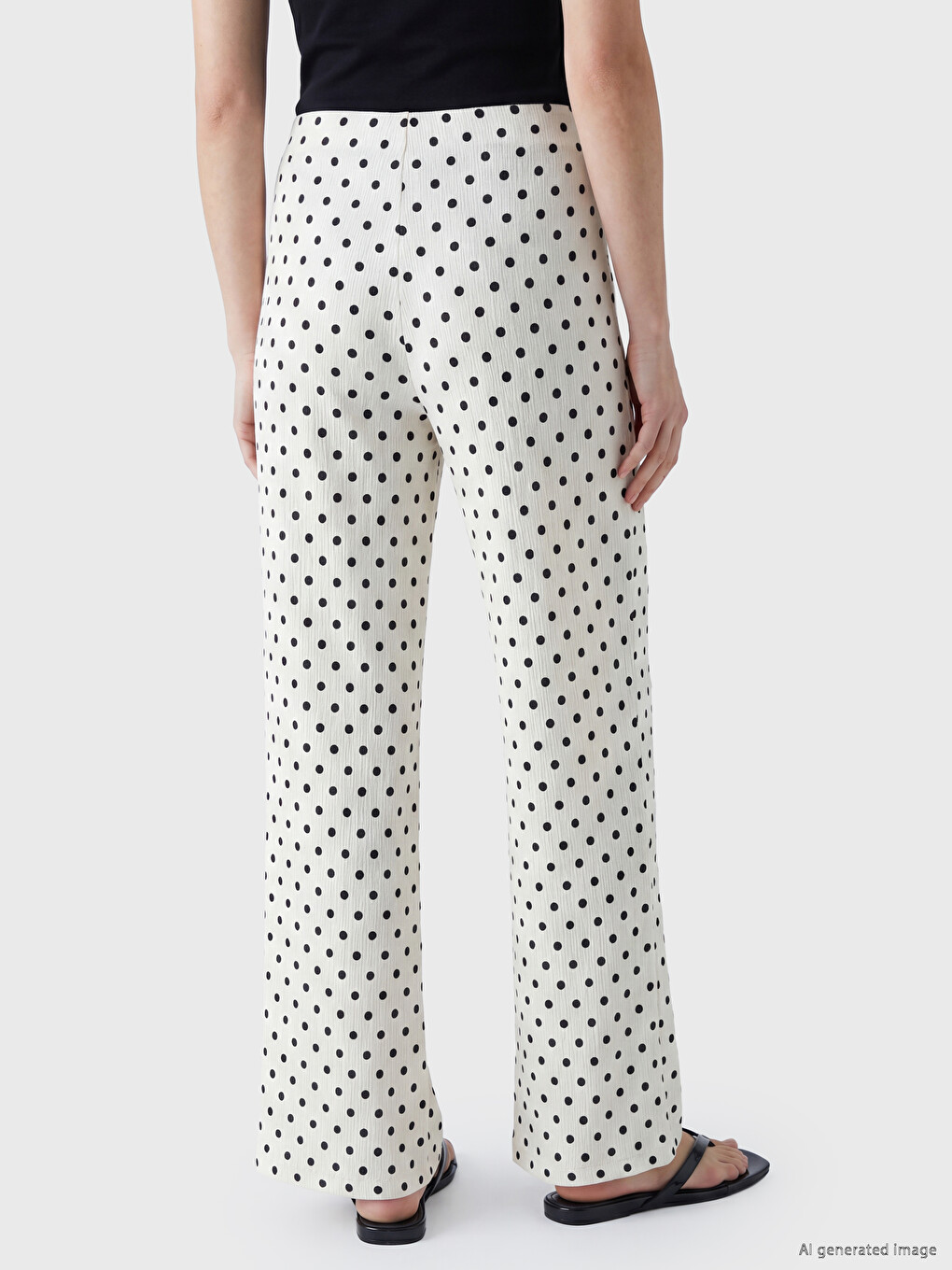 Elastic Waist Polka Dot Women's Trousers-3