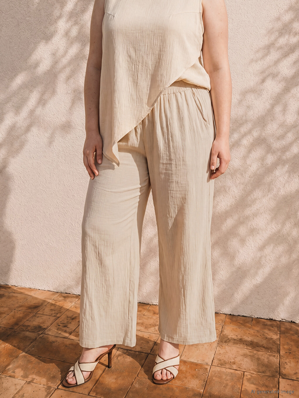 Plus Size Elastični Struk Ženske Pantalone-1
