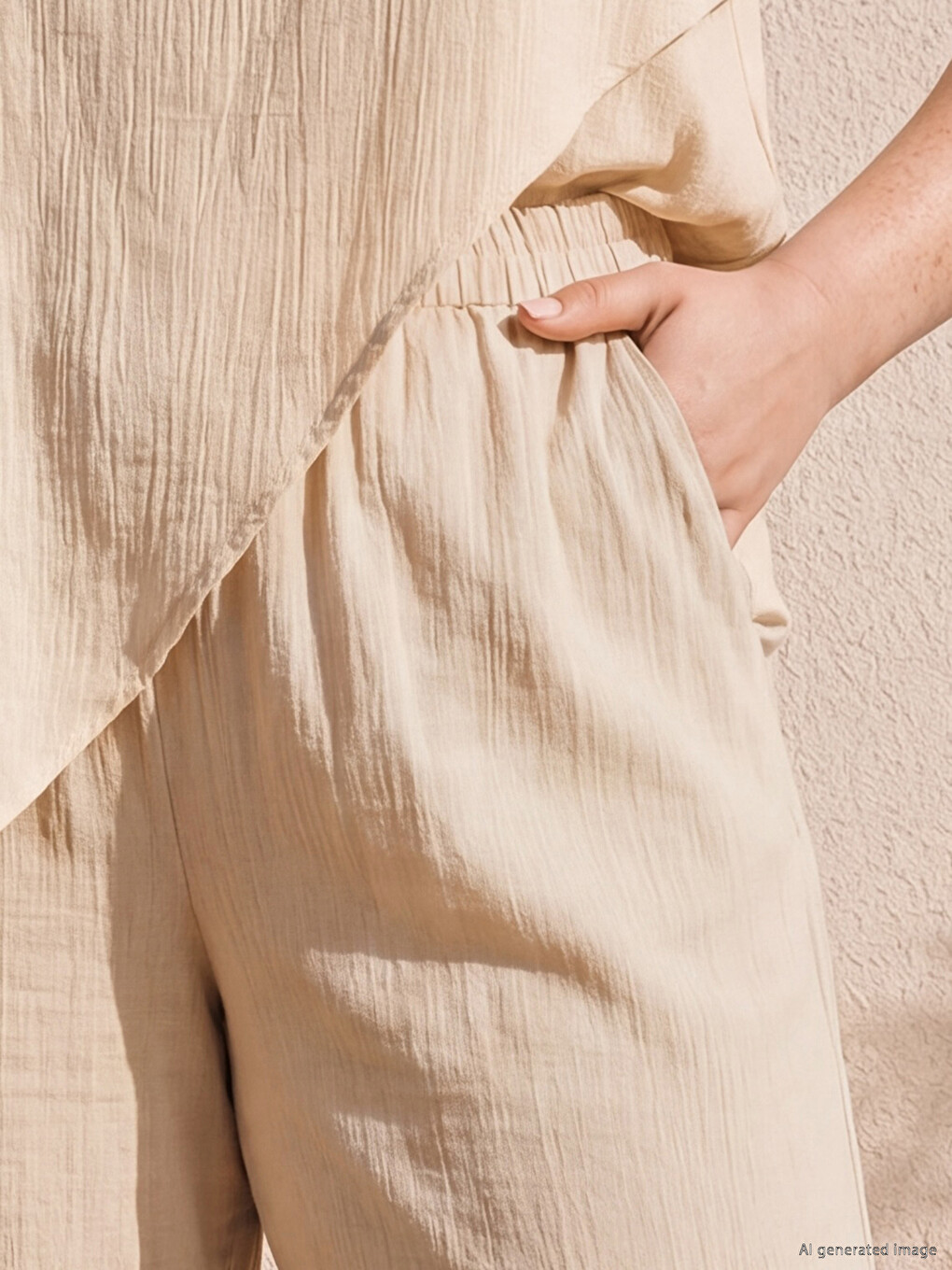 Plus Size Elastični Struk Ženske Pantalone-2