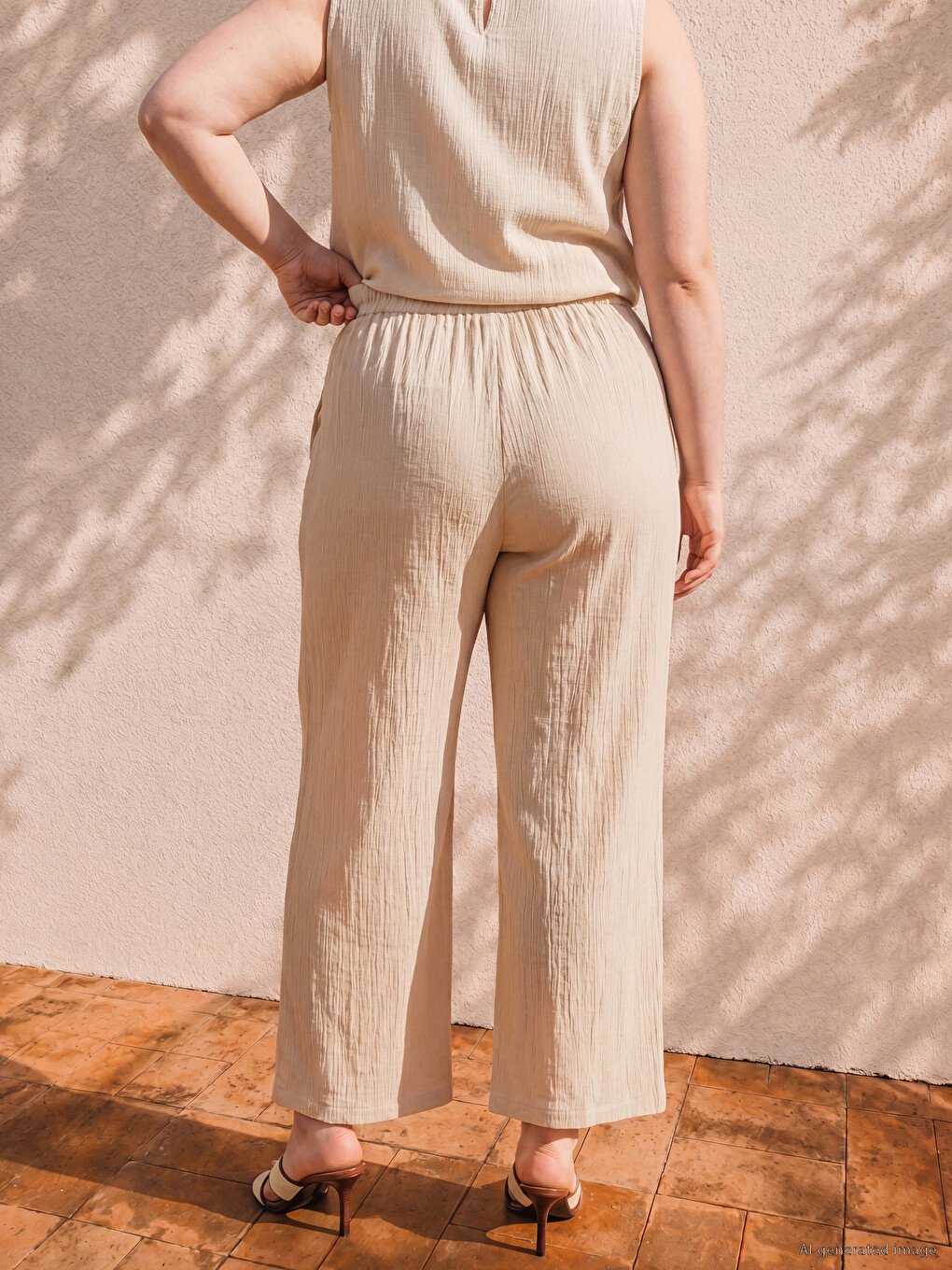 Plus Size Elastični Struk Ženske Pantalone-3