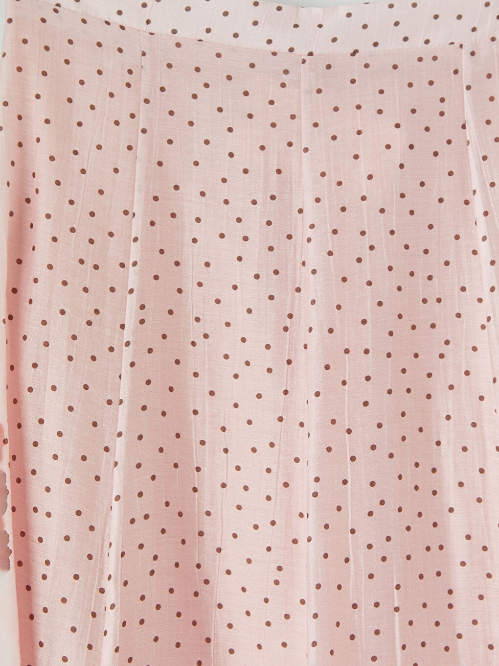 Pembe Beli Lastikli Puantiyeli Kloş Etek-2