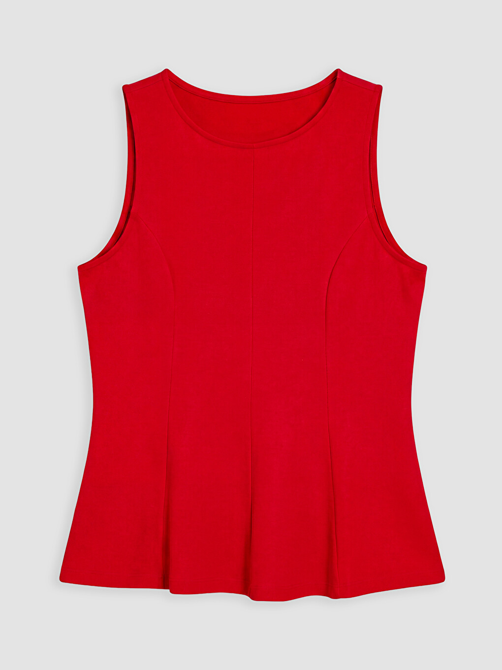 Kırmızı Büyük Beden Fırfırlı Peplum Bluz