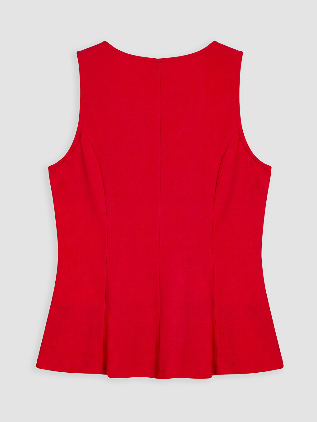 Kırmızı Büyük Beden Fırfırlı Peplum Bluz-2