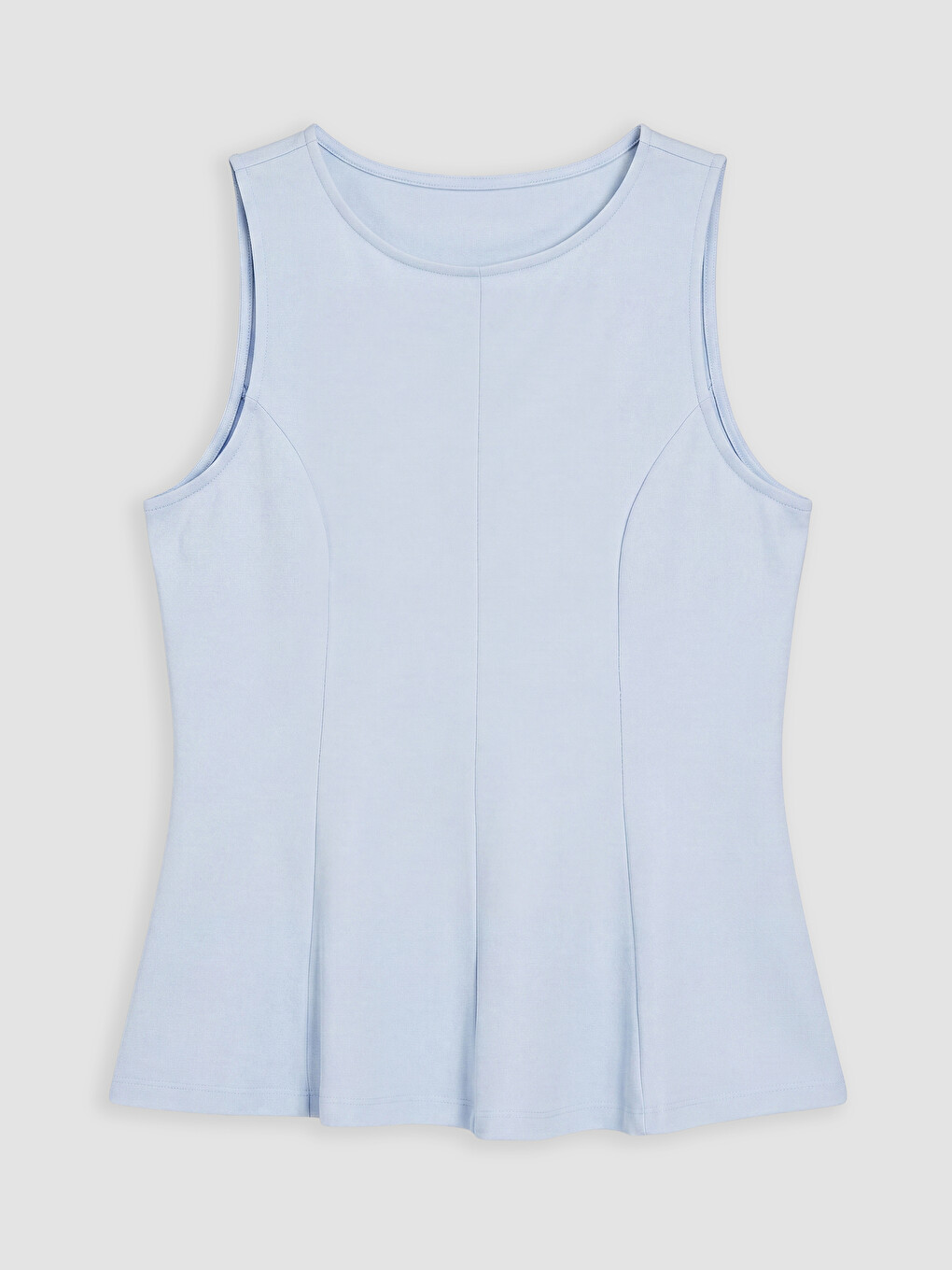 Mavi Büyük Beden Fırfırlı Peplum Bluz