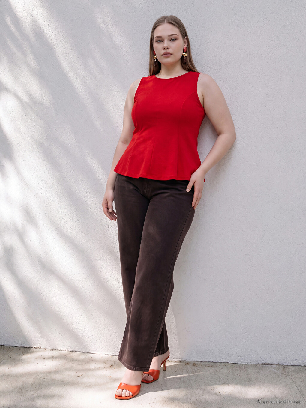 Plus Size Frilled Peplum Blouse-1