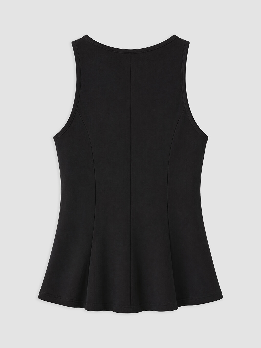 Siyah Bisiklet Yaka Peplum Bluz-1