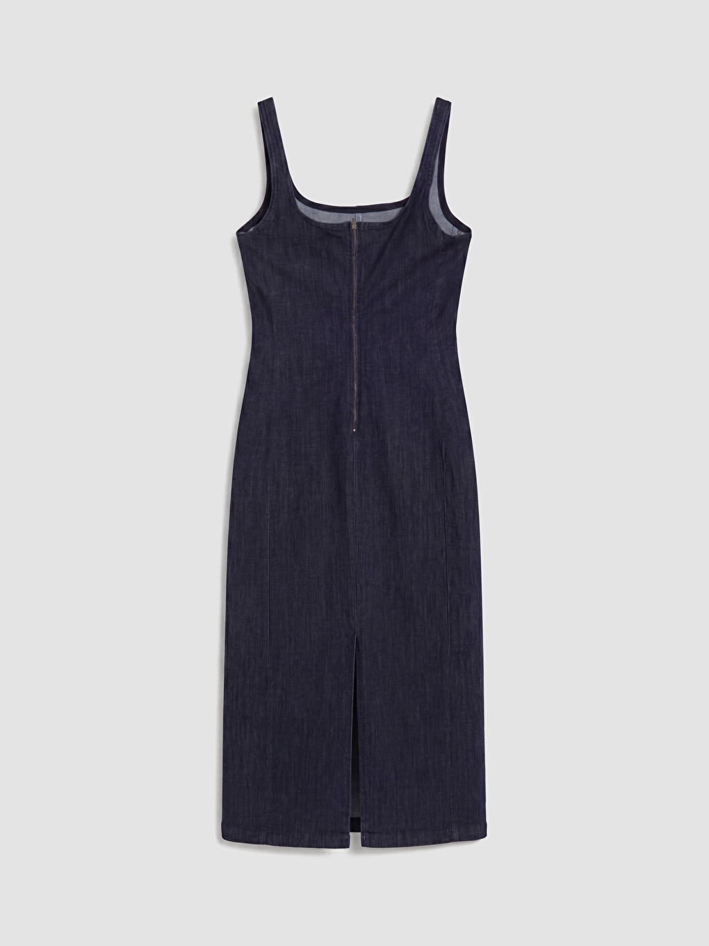 İndigo Kare Yaka Jean Elbise-4