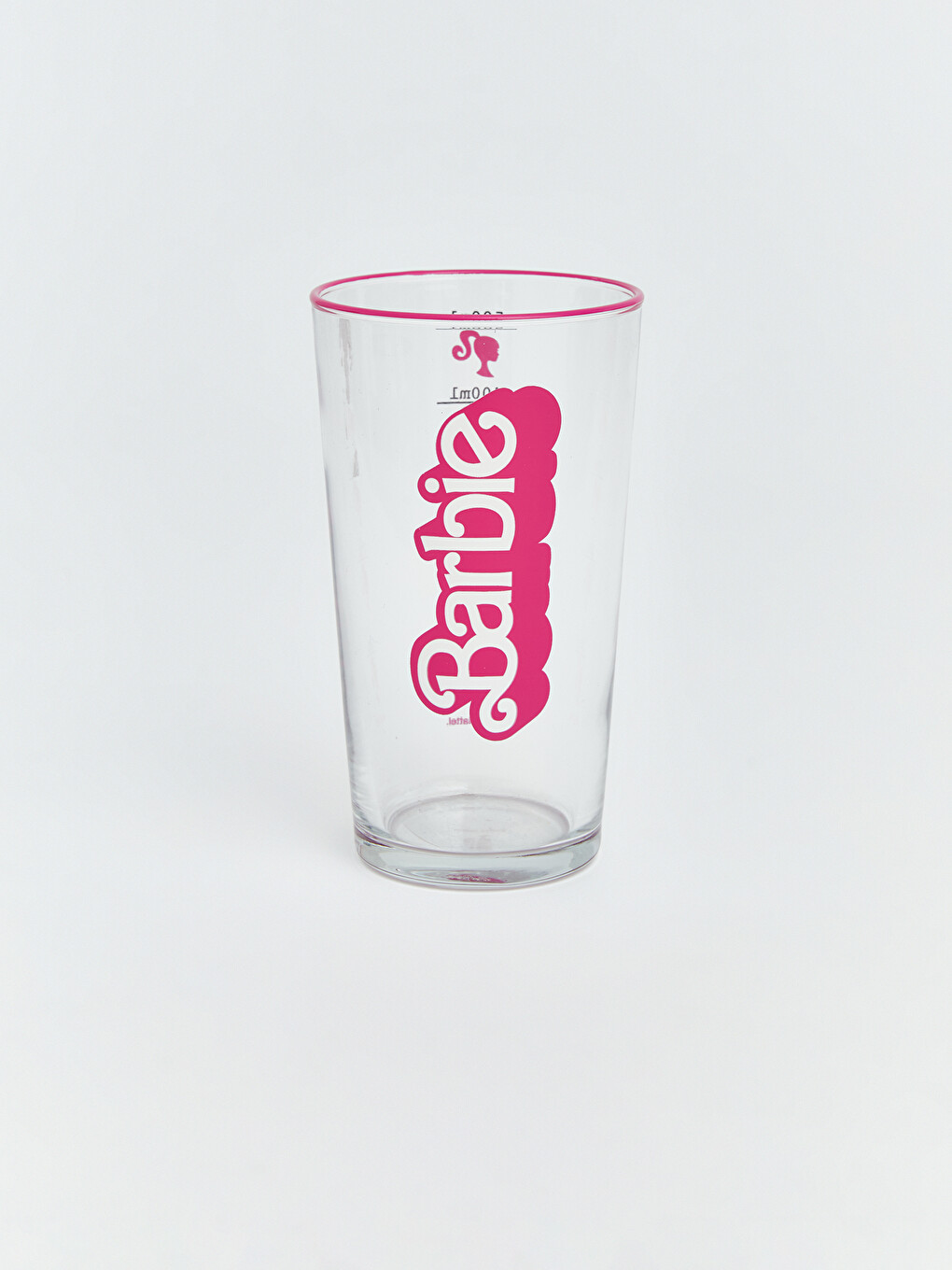 Renksiz Barbie Baskılı Cam Bardak 570 ml