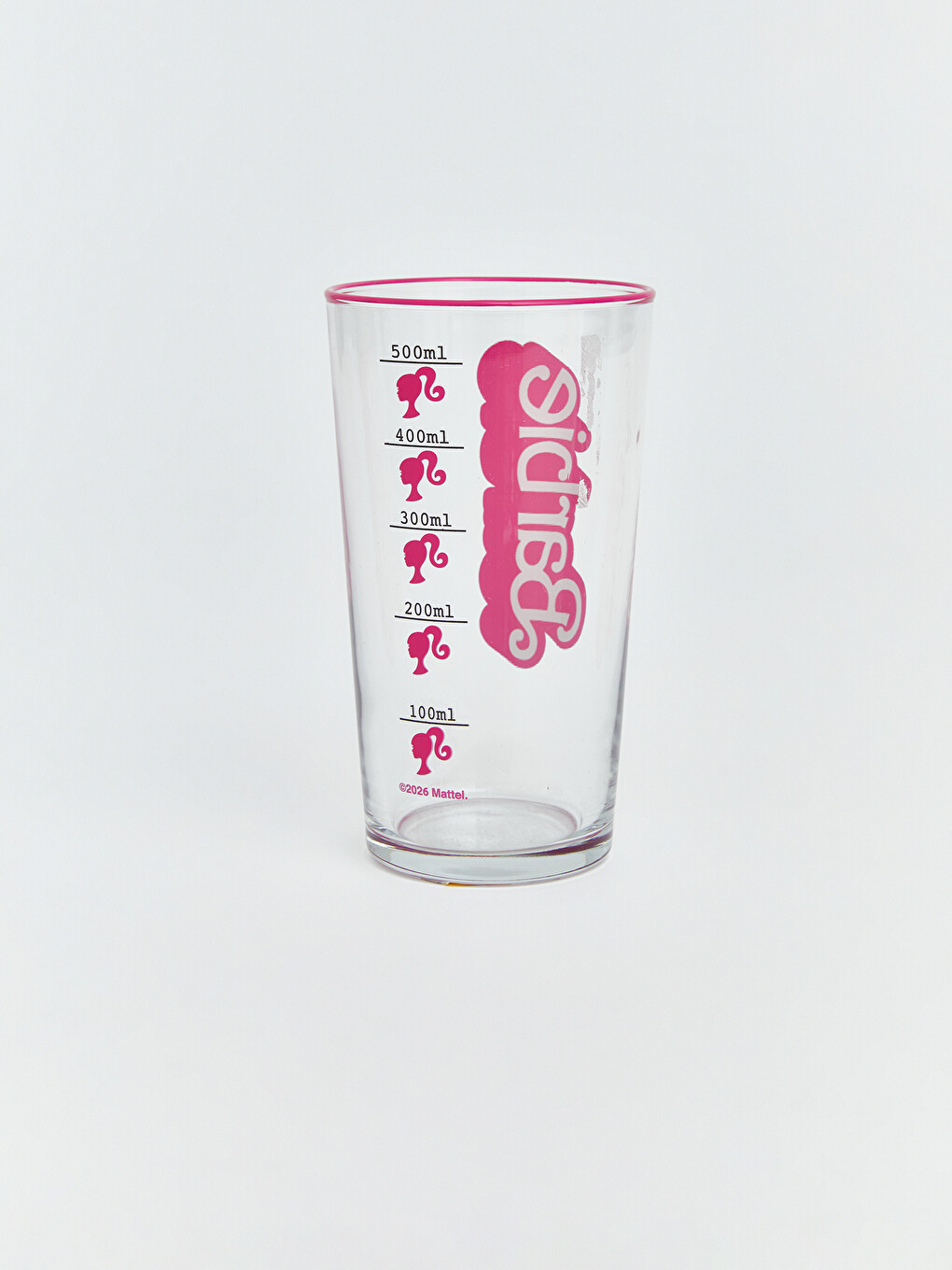 Renksiz Barbie Baskılı Cam Bardak 570 ml-1