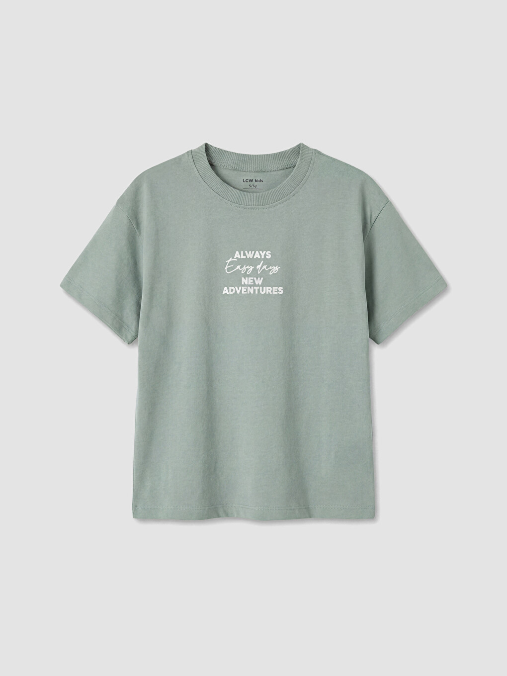 Yeşil Slogan Baskılı Erkek Çocuk Tişört