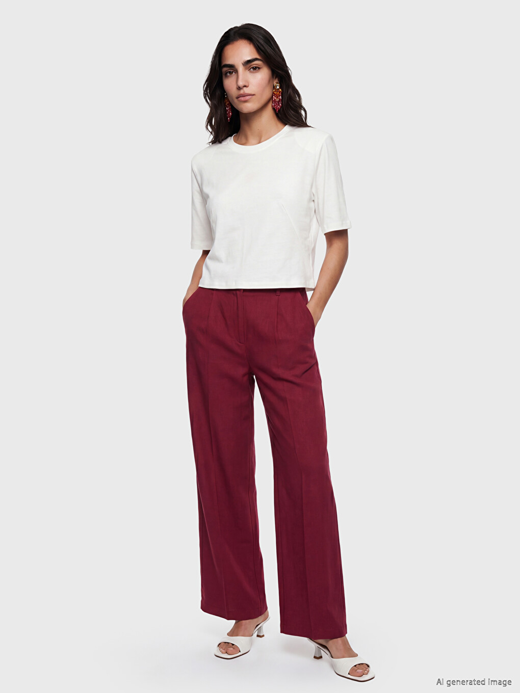Crew Neck %100 Cotton Women's T-shirt-1