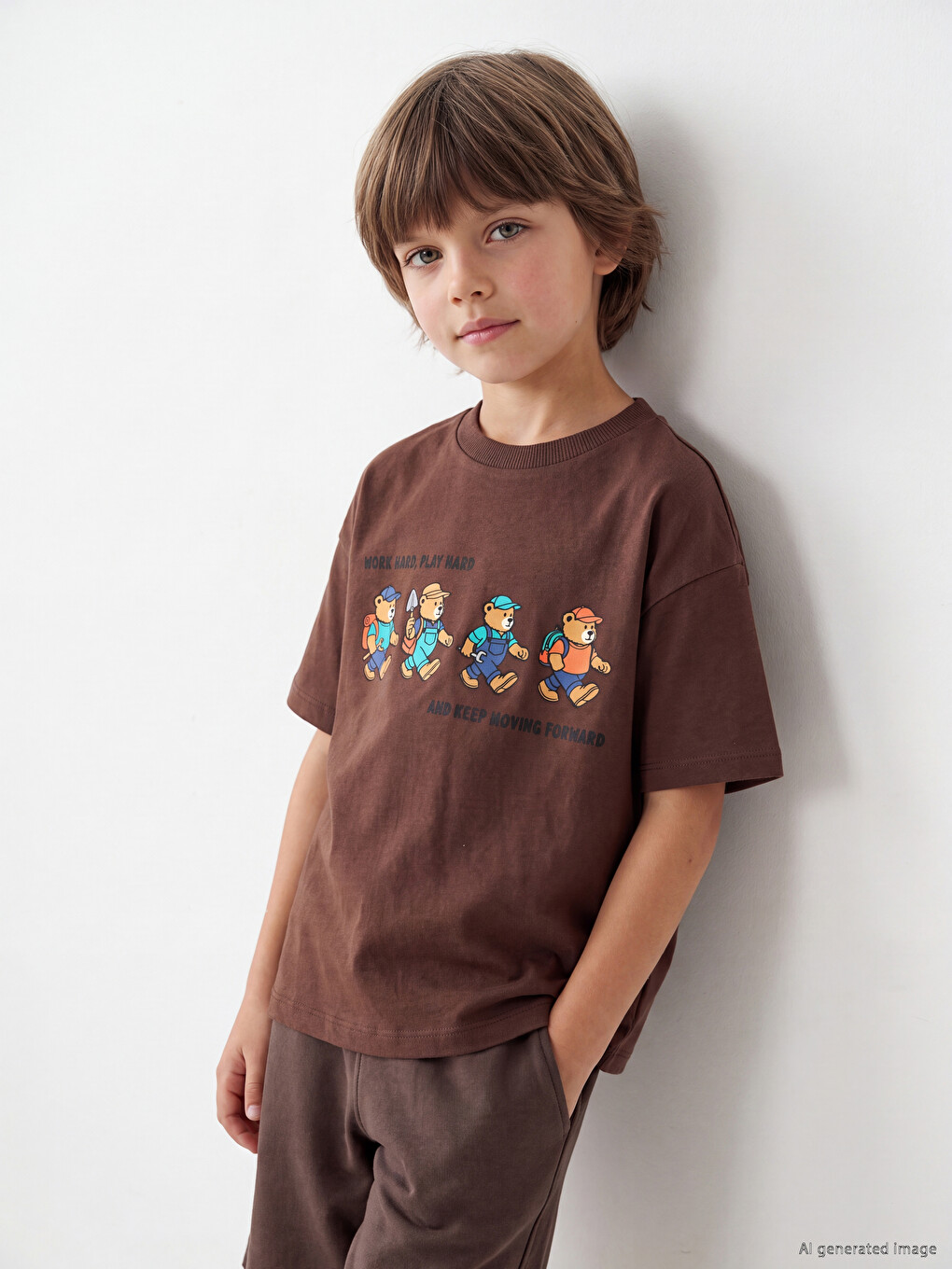Crew Neck Printed Boys' T-shirt